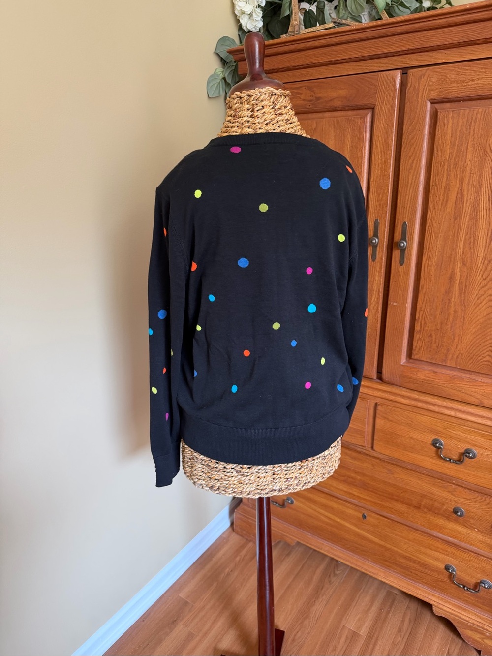 Foxcroft Rainbow Polka Dot cardigan 100% cotton - Picture 2 of 8